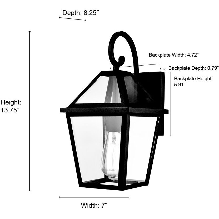 Eston 1 Light 13.75 inch Textured Black Outdoor Wall Sconce